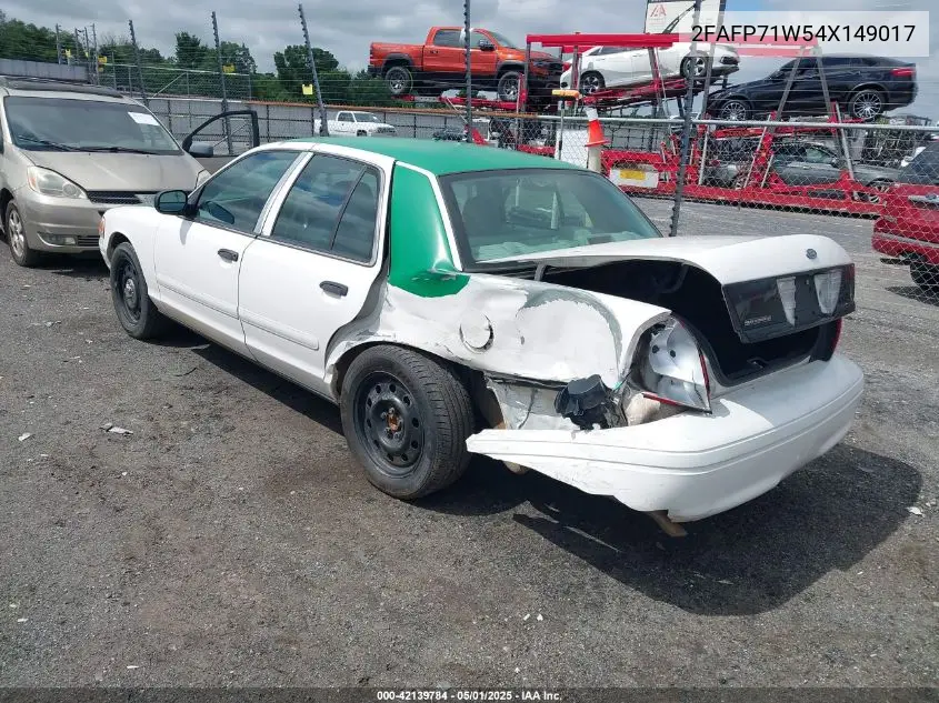 2004 Ford Crown Victoria Police VIN: 2FAFP71W54X149017 Lot: 42139784