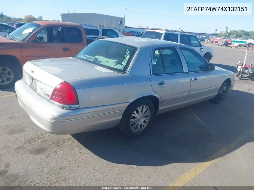 2004 Ford Crown Victoria Lx VIN: 2FAFP74W74X132151 Lot: 42169456