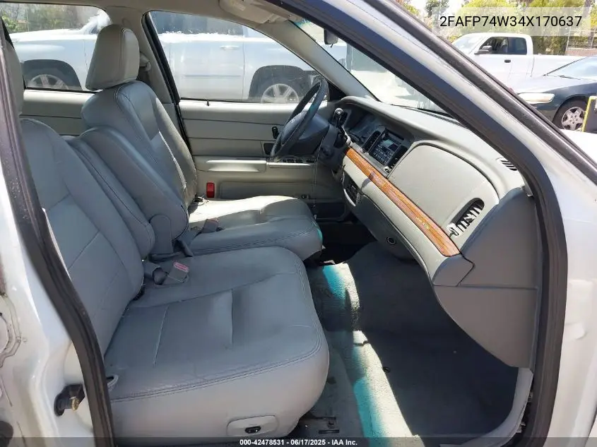 2004 Ford Crown Victoria Lx VIN: 2FAFP74W34X170637 Lot: 42478531