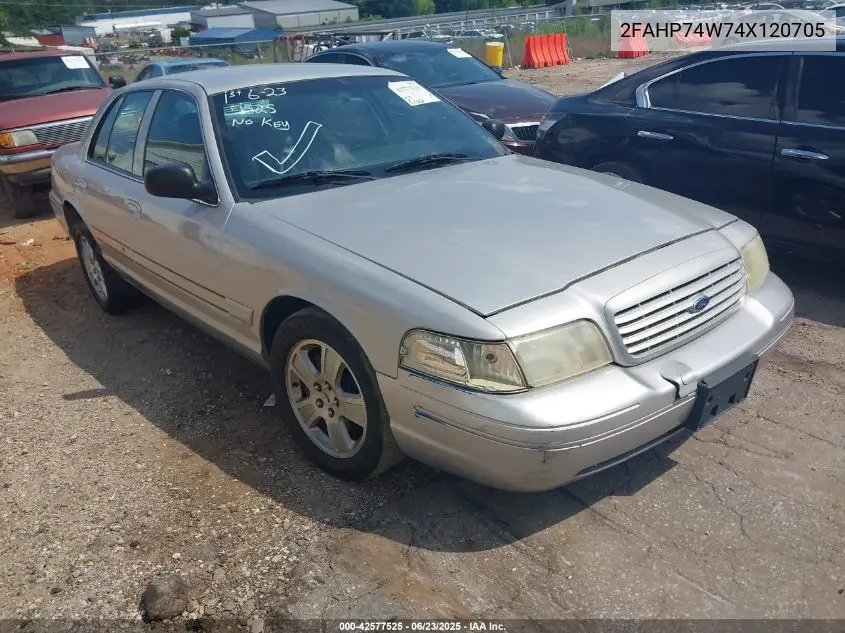 2004 Ford Crown Victoria Lx VIN: 2FAHP74W74X120705 Lot: 42577525