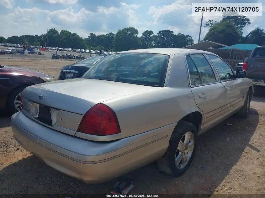 2004 Ford Crown Victoria Lx VIN: 2FAHP74W74X120705 Lot: 42577525