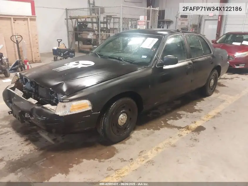 2004 Ford Crown Victoria Police VIN: 2FAFP71W34X122186 Lot: 42591431