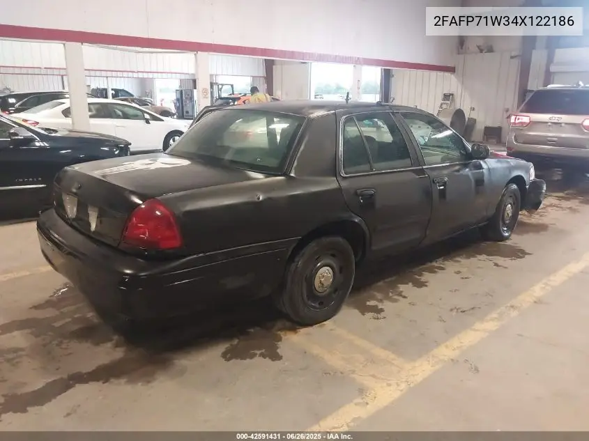 2004 Ford Crown Victoria Police VIN: 2FAFP71W34X122186 Lot: 42591431