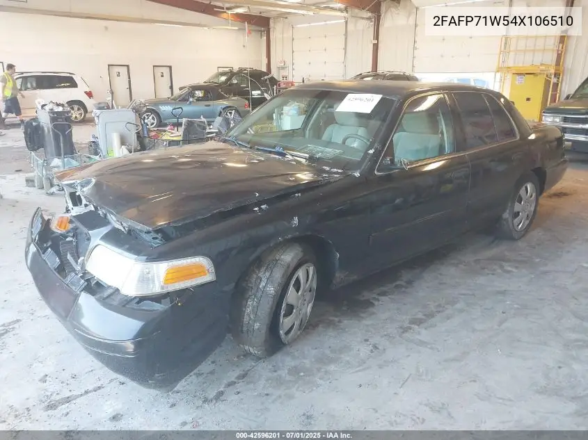 2004 Ford Crown Victoria Police VIN: 2FAFP71W54X106510 Lot: 42596201
