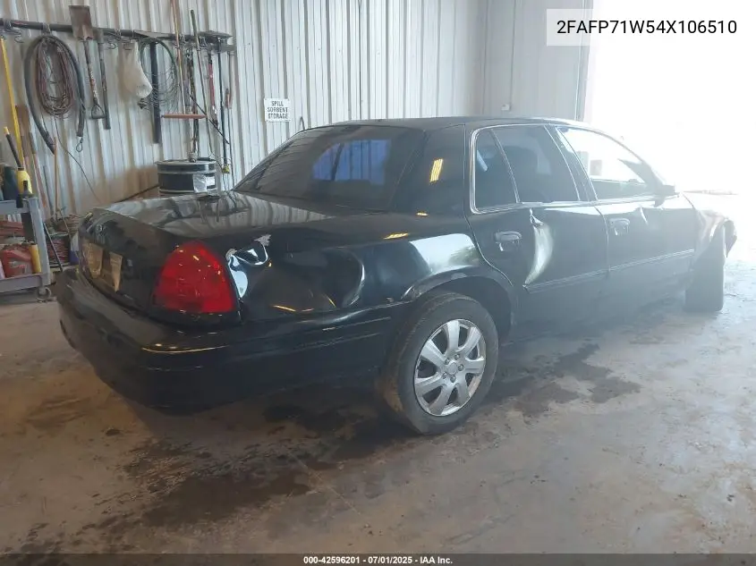 2004 Ford Crown Victoria Police VIN: 2FAFP71W54X106510 Lot: 42596201