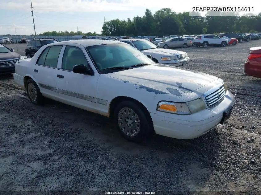 2005 Ford Crown Victoria Standard VIN: 2FAFP73W05X154611 Lot: 42234491