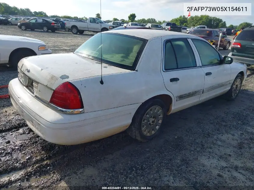 2005 Ford Crown Victoria Standard VIN: 2FAFP73W05X154611 Lot: 42234491
