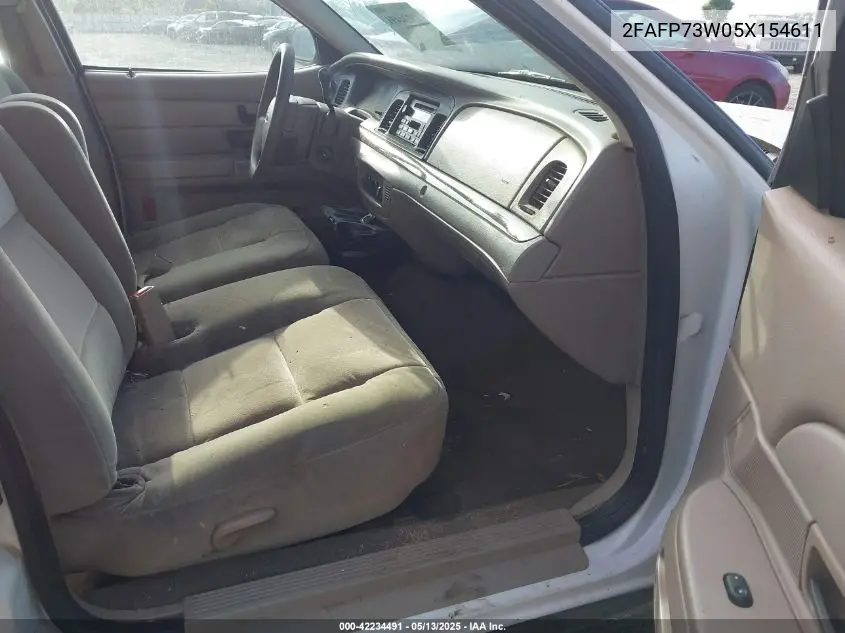 2005 Ford Crown Victoria Standard VIN: 2FAFP73W05X154611 Lot: 42234491