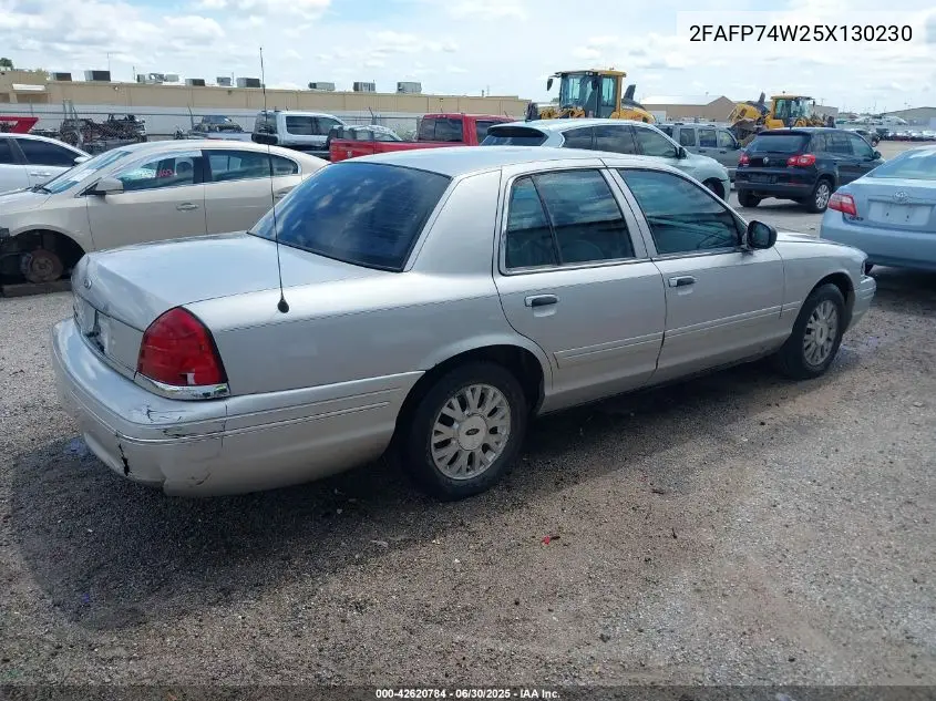 2005 Ford Crown Victoria Lx/Lx Sport VIN: 2FAFP74W25X130230 Lot: 42620784