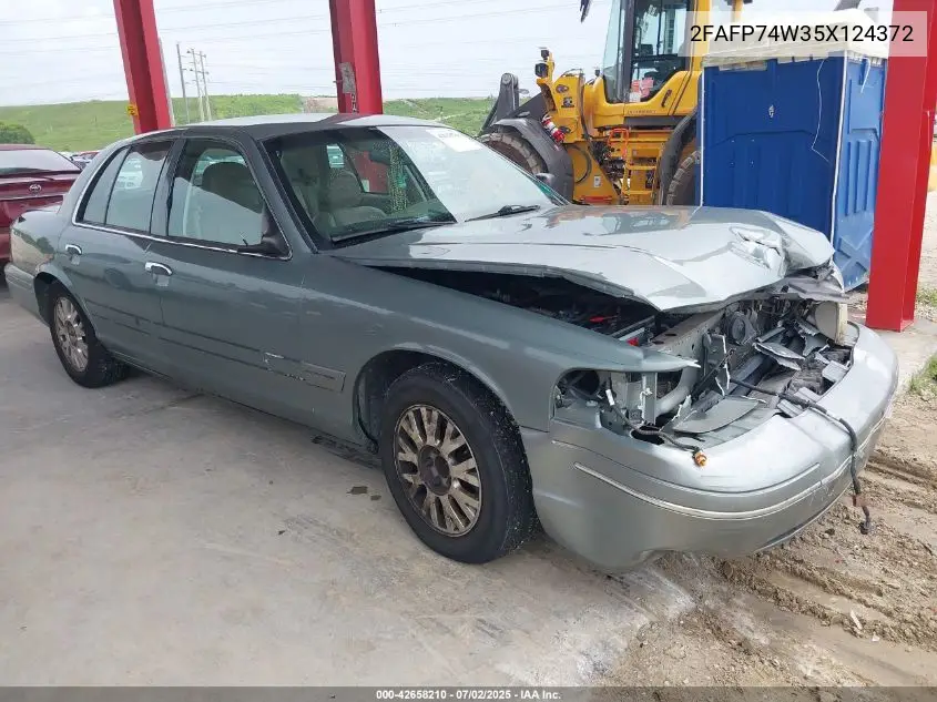 2005 Ford Crown Victoria VIN: 2FAFP74W35X124372 Lot: 42658210