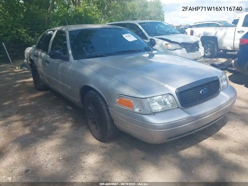 2006 Ford Crown Victoria Police/Police Interceptor VIN: 2FAHP71W16X116740 Lot: 42558687