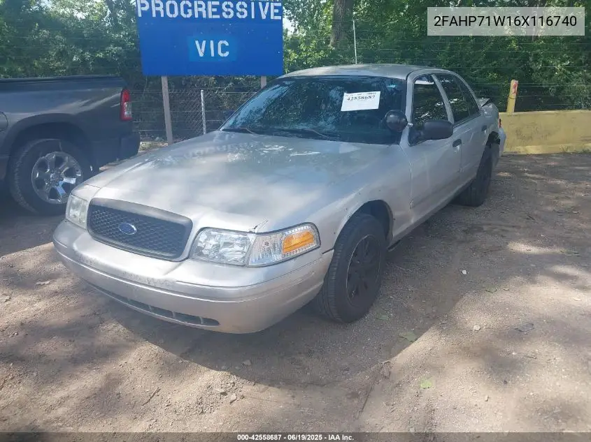 2006 Ford Crown Victoria Police/Police Interceptor VIN: 2FAHP71W16X116740 Lot: 42558687