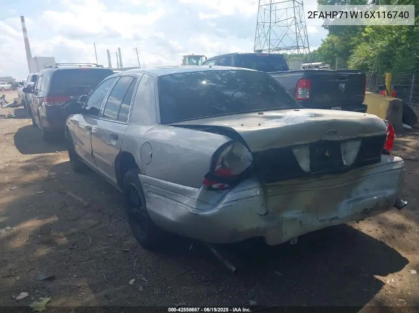 2006 Ford Crown Victoria Police/Police Interceptor VIN: 2FAHP71W16X116740 Lot: 42558687