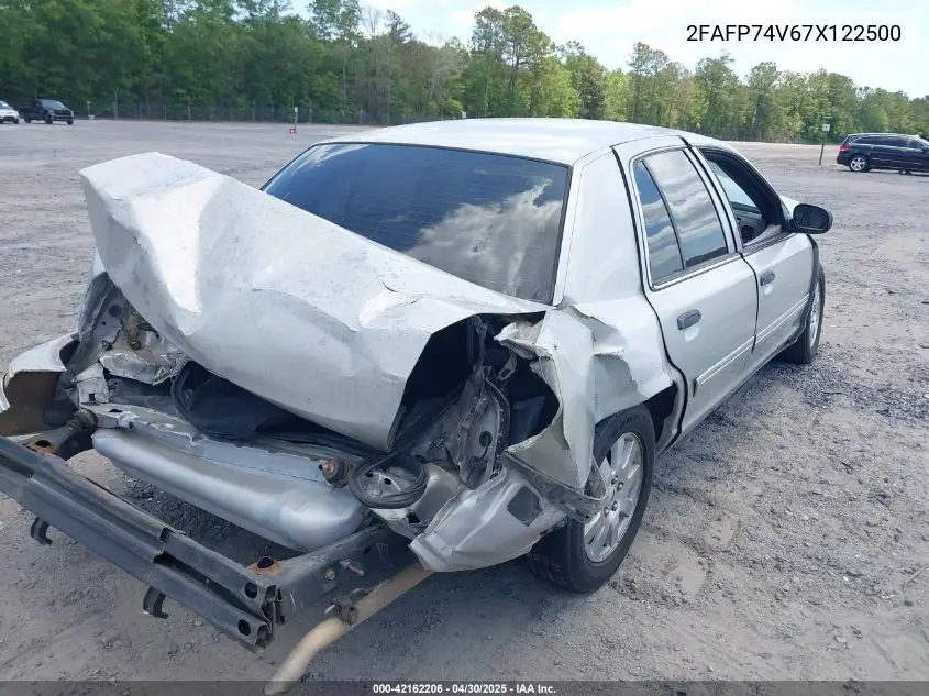 2007 Ford Crown Victoria Lx VIN: 2FAFP74V67X122500 Lot: 42162206