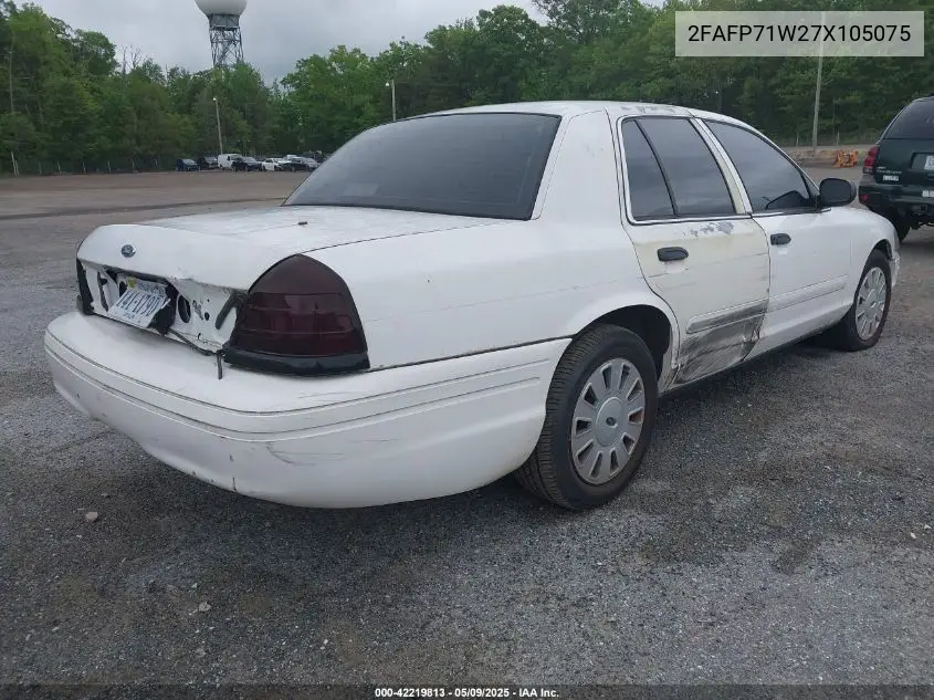 2007 Ford Crown Victoria Police Interceptor VIN: 2FAFP71W27X105075 Lot: 42219813