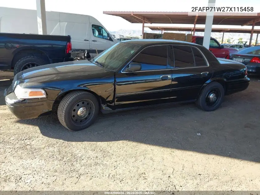 2007 Ford Crown Victoria Police/Police Interceptor VIN: 2FAFP71W27X115458 Lot: 42566334