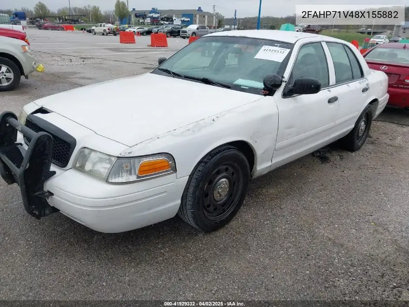 2008 Ford Crown Victoria Police/Police Interceptor VIN: 2FAHP71V48X155882 Lot: 41929332