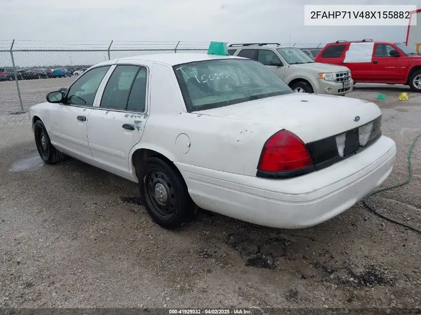2008 Ford Crown Victoria Police/Police Interceptor VIN: 2FAHP71V48X155882 Lot: 41929332