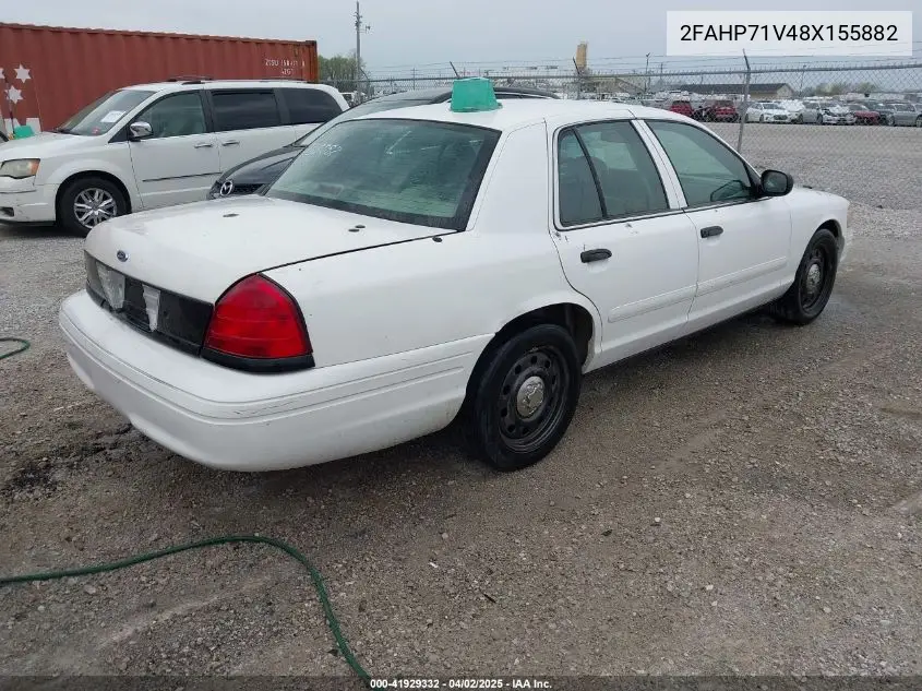 2008 Ford Crown Victoria Police/Police Interceptor VIN: 2FAHP71V48X155882 Lot: 41929332