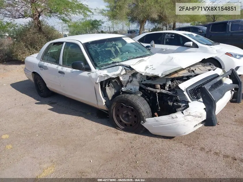 2008 Ford Crown Victoria Police/Police Interceptor VIN: 2FAHP71VX8X154851 Lot: 42173890