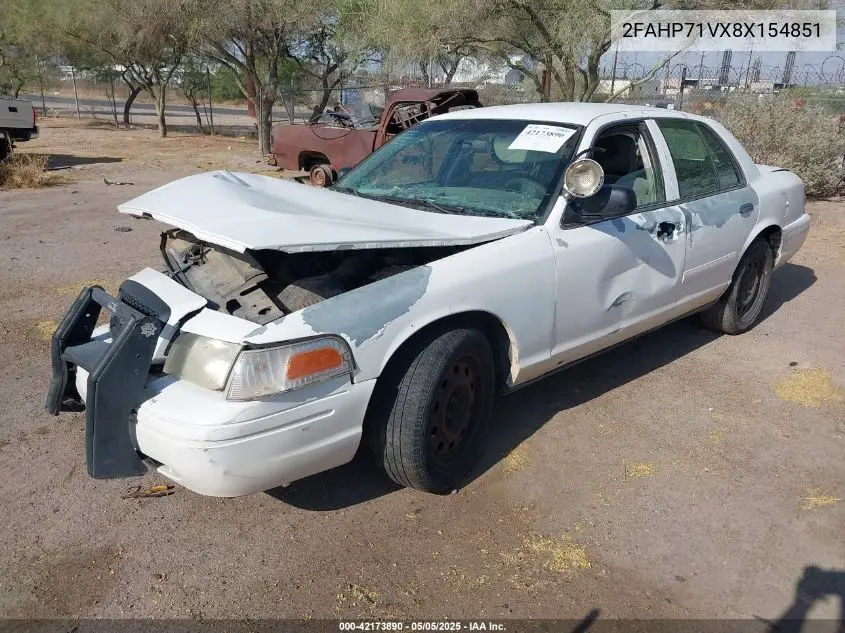 2008 Ford Crown Victoria Police/Police Interceptor VIN: 2FAHP71VX8X154851 Lot: 42173890
