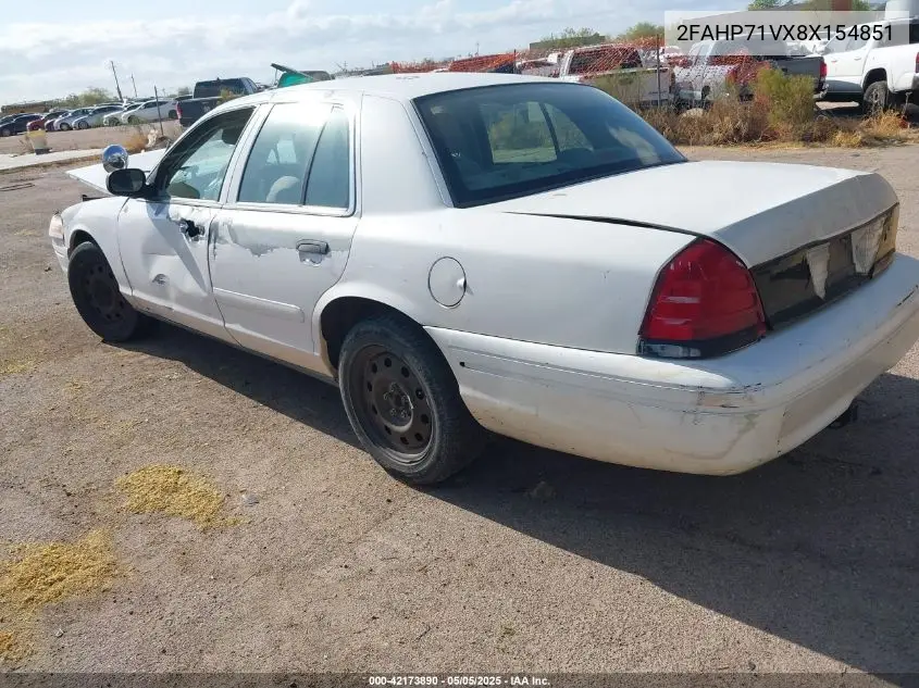 2008 Ford Crown Victoria Police/Police Interceptor VIN: 2FAHP71VX8X154851 Lot: 42173890