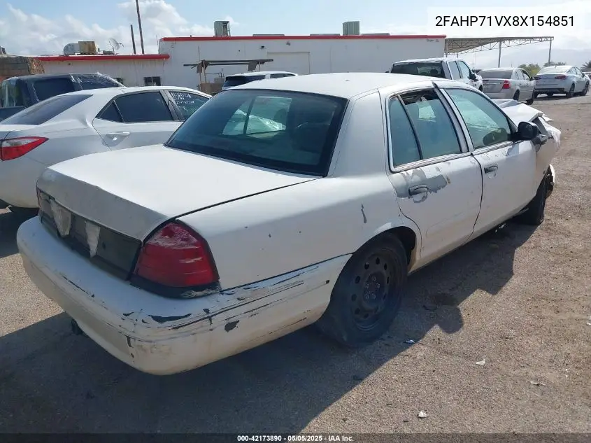 2008 Ford Crown Victoria Police/Police Interceptor VIN: 2FAHP71VX8X154851 Lot: 42173890