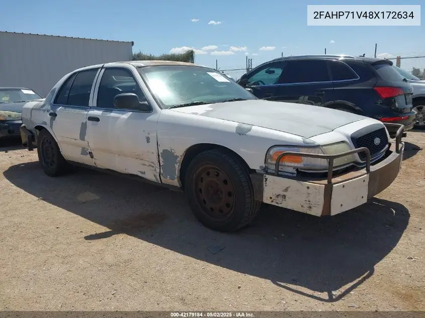 2008 Ford Crown Victoria Police/Police Interceptor VIN: 2FAHP71V48X172634 Lot: 42179184