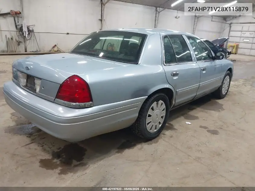 2008 Ford Crown Victoria Police/Police Interceptor VIN: 2FAHP71V28X115879 Lot: 42197523