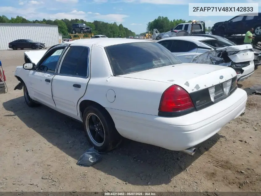 2008 Ford Crown Victoria Police/Police Interceptor VIN: 2FAFP71V48X142833 Lot: 42213453