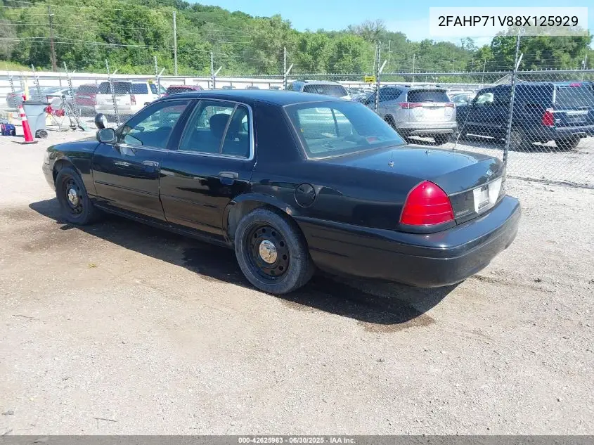 2008 Ford Crown Victoria Police/Police Interceptor VIN: 2FAHP71V88X125929 Lot: 42625963