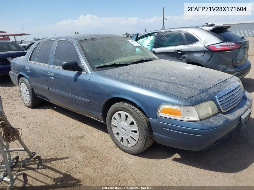 2008 Ford Crown Victoria Police/Police Interceptor VIN: 2FAFP71V28X171604 Lot: 42651526