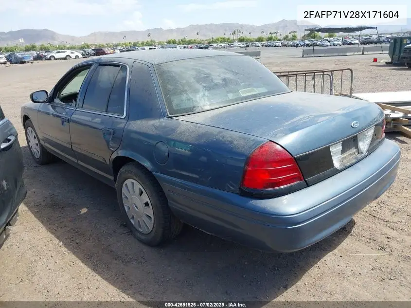 2008 Ford Crown Victoria Police/Police Interceptor VIN: 2FAFP71V28X171604 Lot: 42651526