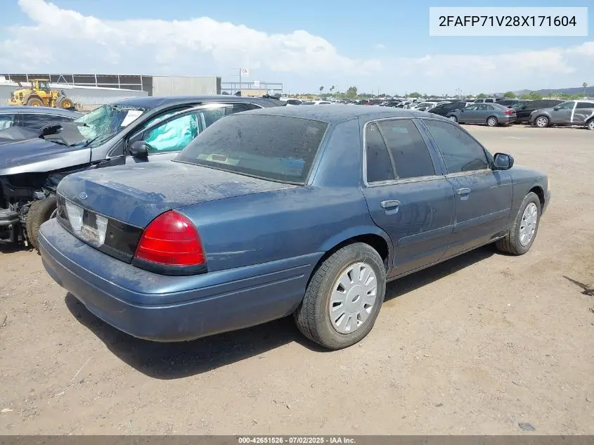 2008 Ford Crown Victoria Police/Police Interceptor VIN: 2FAFP71V28X171604 Lot: 42651526
