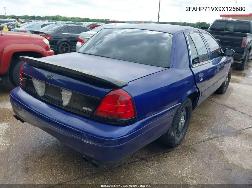 2009 Ford Crown Victoria Police/Police Interceptor VIN: 2FAHP71VX9X126680 Lot: 42181707
