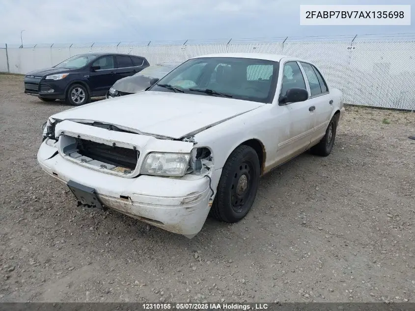 2010 Ford Crown Victoria VIN: 2FABP7BV7AX135698 Lot: 12310155