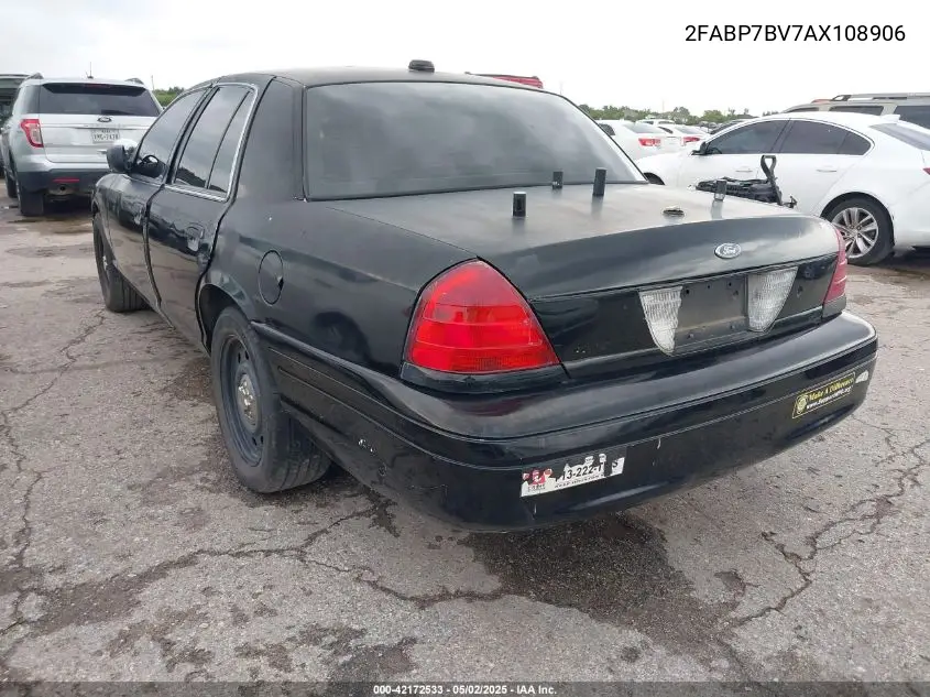 2010 Ford Crown Victoria Police/Police Interceptor VIN: 2FABP7BV7AX108906 Lot: 42172533
