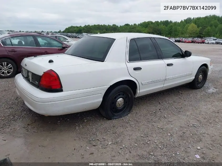2011 Ford Crown Victoria Police Interceptor VIN: 2FABP7BV7BX142099 Lot: 42188561