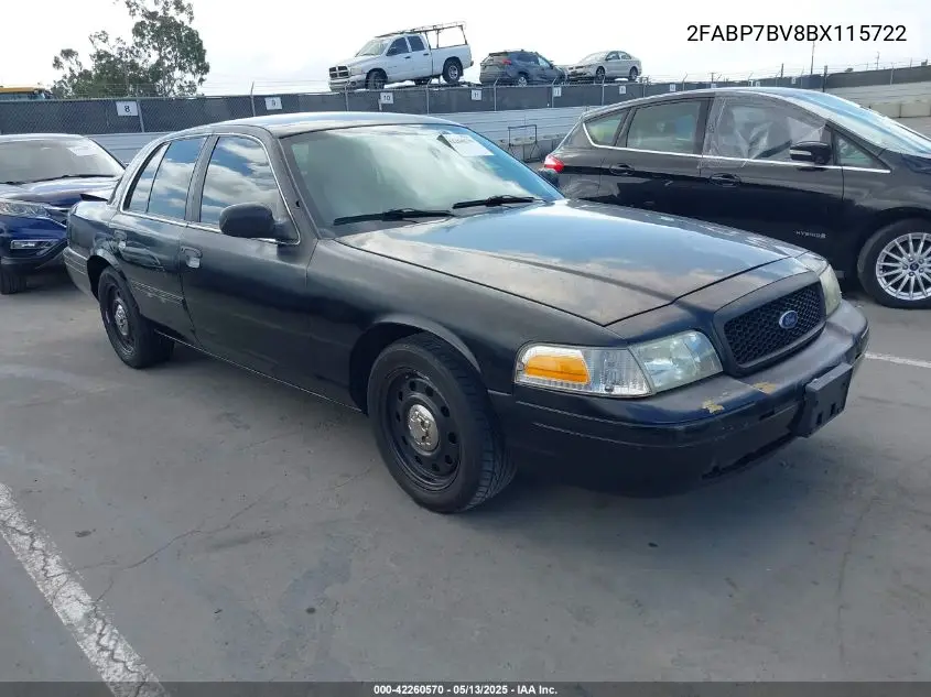 2011 Ford Crown Victoria Police Interceptor VIN: 2FABP7BV8BX115722 Lot: 42260570