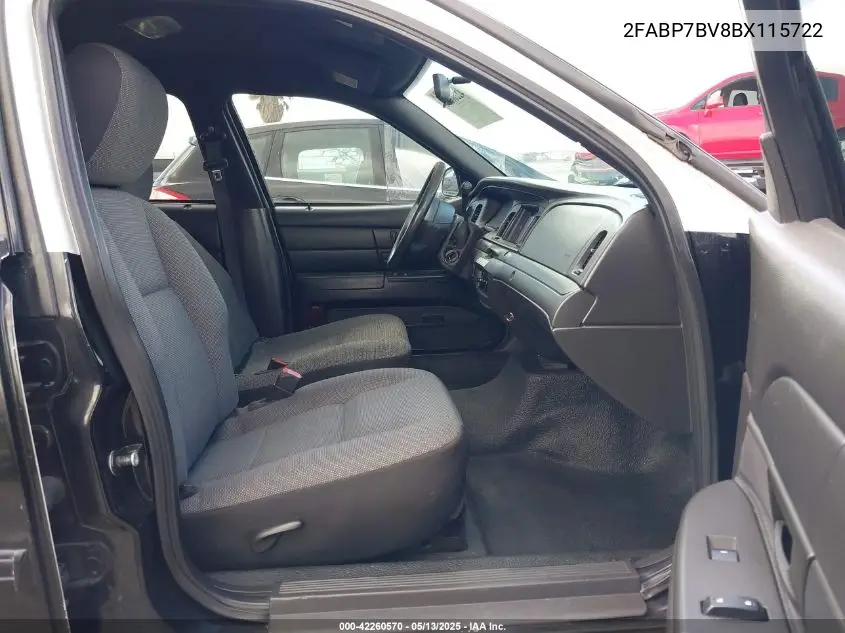 2011 Ford Crown Victoria Police Interceptor VIN: 2FABP7BV8BX115722 Lot: 42260570