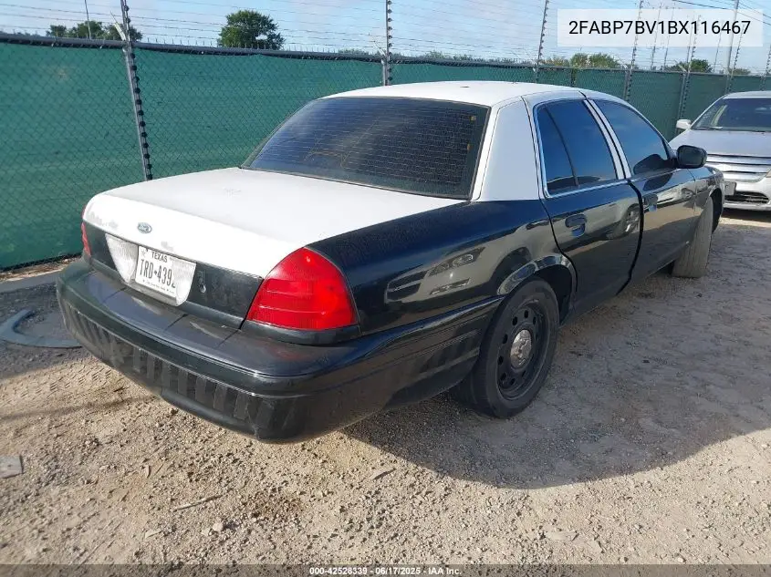 2011 Ford Crown Victoria Police Interceptor VIN: 2FABP7BV1BX116467 Lot: 42528339