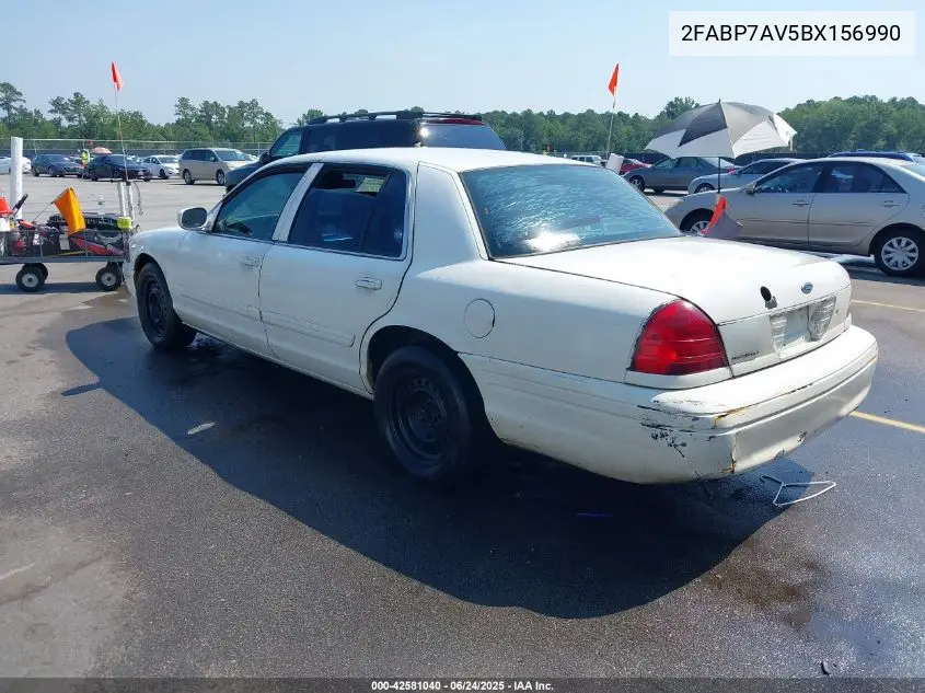 2011 Ford Crown Victoria Commercial Long Wheelbase VIN: 2FABP7AV5BX156990 Lot: 42581040