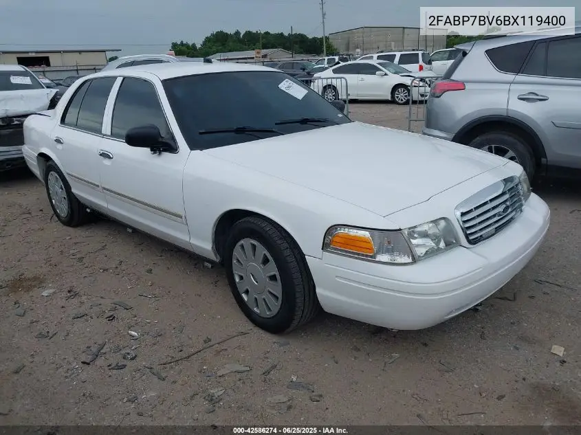 2011 Ford Crown Victoria Police VIN: 2FABP7BV6BX119400 Lot: 42586274