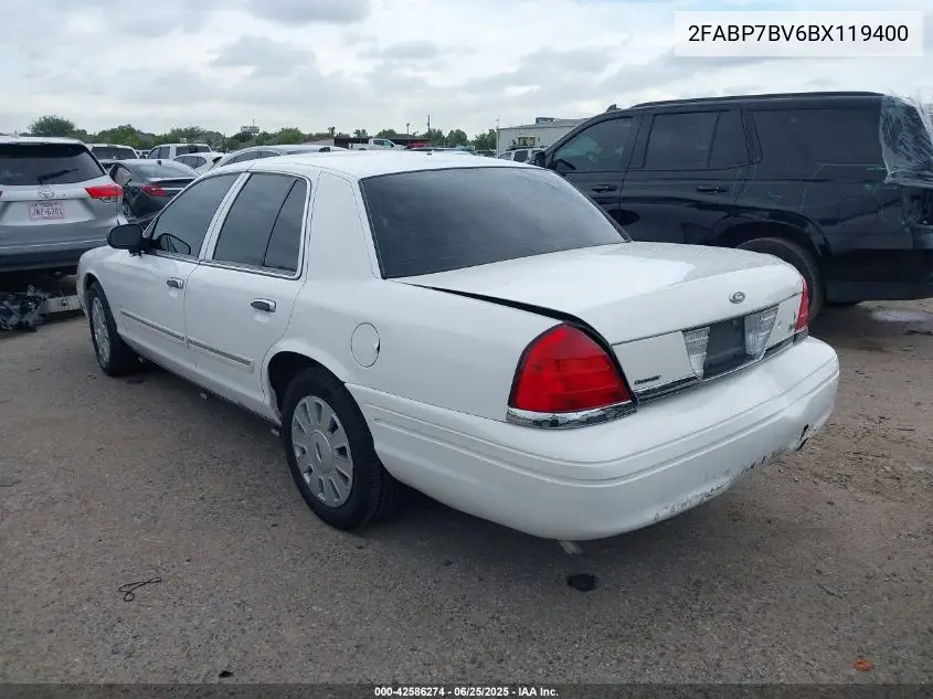 2011 Ford Crown Victoria Police VIN: 2FABP7BV6BX119400 Lot: 42586274