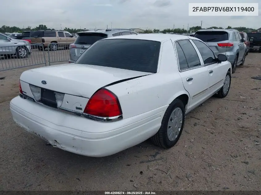 2011 Ford Crown Victoria Police VIN: 2FABP7BV6BX119400 Lot: 42586274