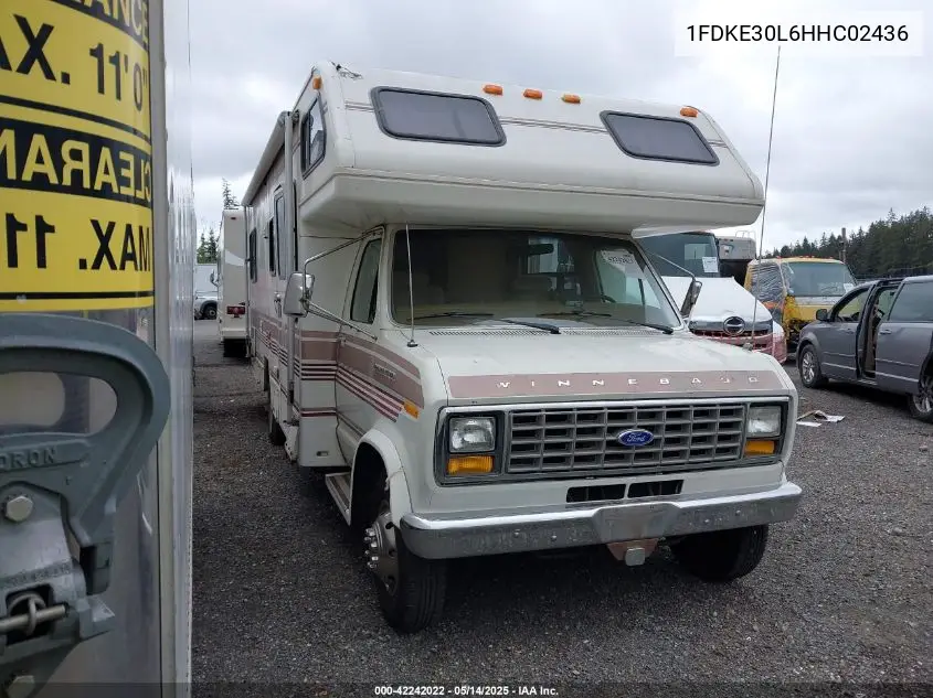1987 Ford Econoline E350 Cutaway Van VIN: 1FDKE30L6HHC02436 Lot: 42242022