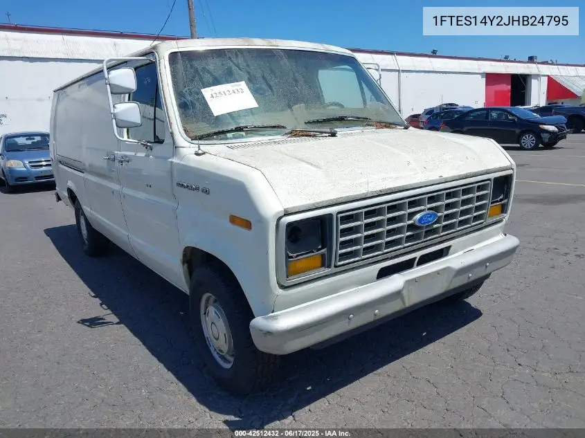 1988 Ford Econoline E150 Super Duty Van VIN: 1FTES14Y2JHB24795 Lot: 42512432