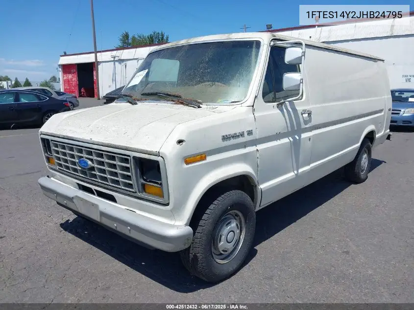 1988 Ford Econoline E150 Super Duty Van VIN: 1FTES14Y2JHB24795 Lot: 42512432