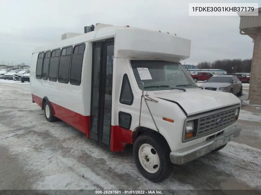 1989 Ford Econoline E350 Cutaway Van VIN: 1FDKE30G1KHB37179 Lot: 28297501