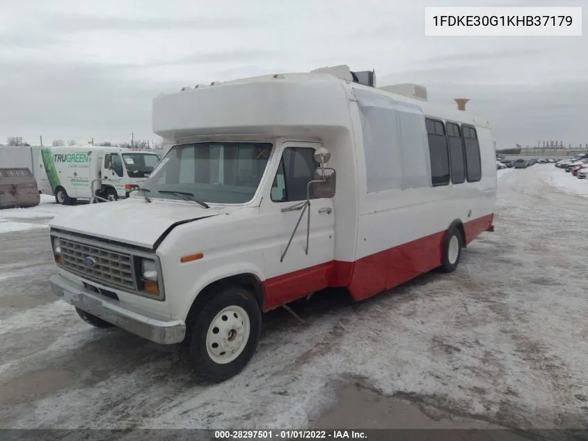 1989 Ford Econoline E350 Cutaway Van VIN: 1FDKE30G1KHB37179 Lot: 28297501